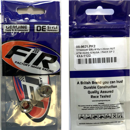 TITANIUM GR5 M10x1.25mm NUT, KTM HUSQ & HUSA / PACK OF 2, (54310086100 METRIC FINE)