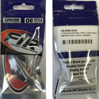 TITANIUM GR5 BOLT M10 x 35mm EACH, METRIC FINE 1.25mm / GRADE 5