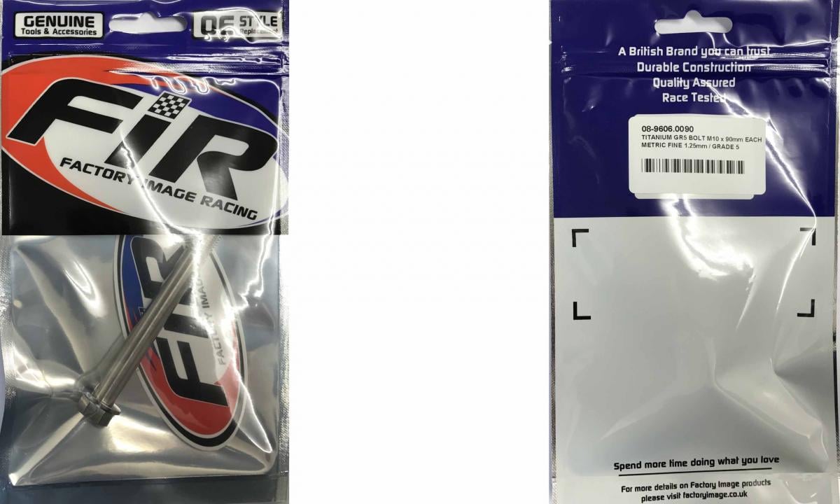 TITANIUM GR5 BOLT M10 x 90mm EACH, METRIC FINE 1.25mm / GRADE 5