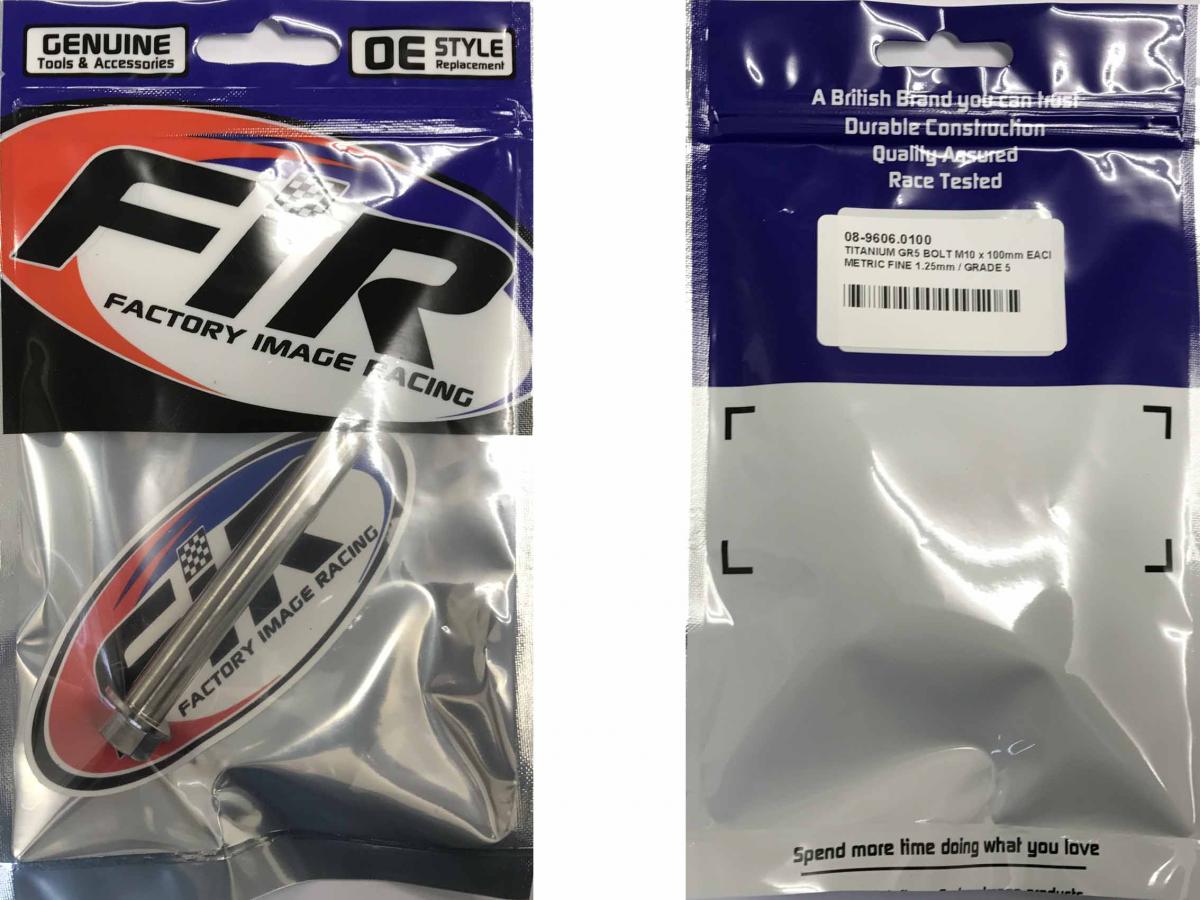 TITANIUM GR5 BOLT M10 x 100mm EACH, METRIC FINE 1.25mm / GRADE 5