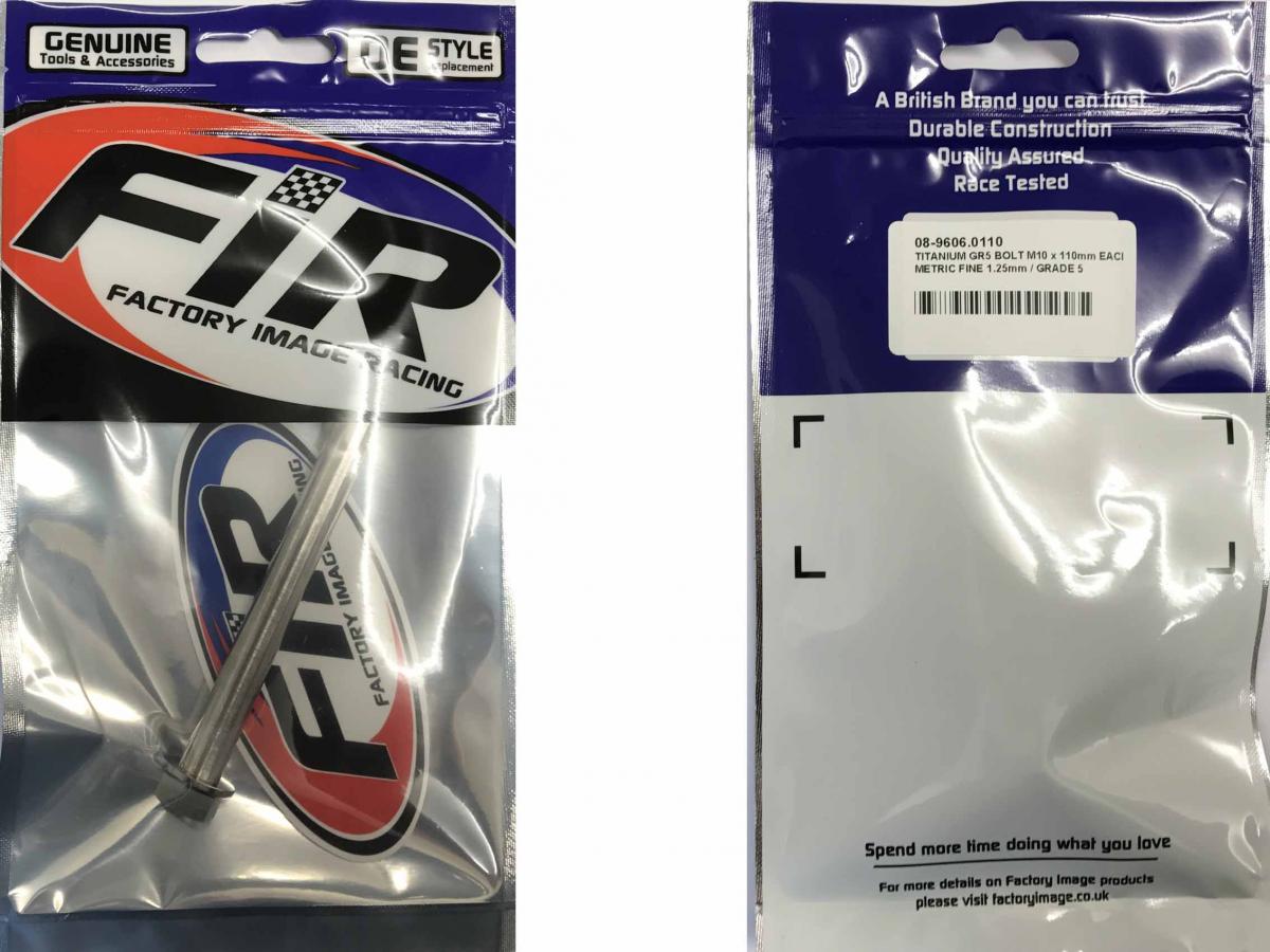 TITANIUM GR5 BOLT M10 x 110mm EACH, METRIC FINE 1.25mm / GRADE 5