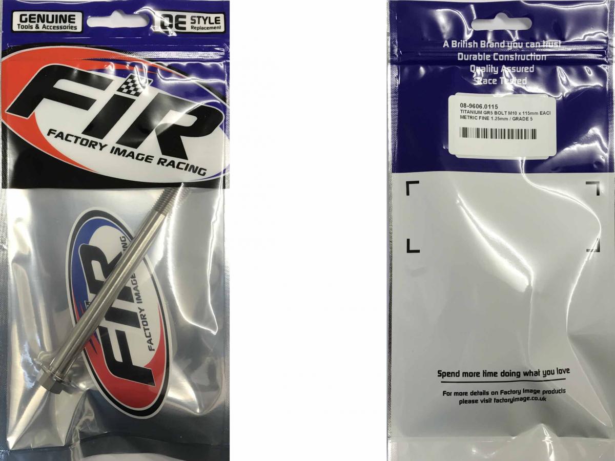 TITANIUM GR5 BOLT M10 x 115mm EACH, METRIC FINE 1.25mm / GRADE 5, / KTM REF: 77203014000