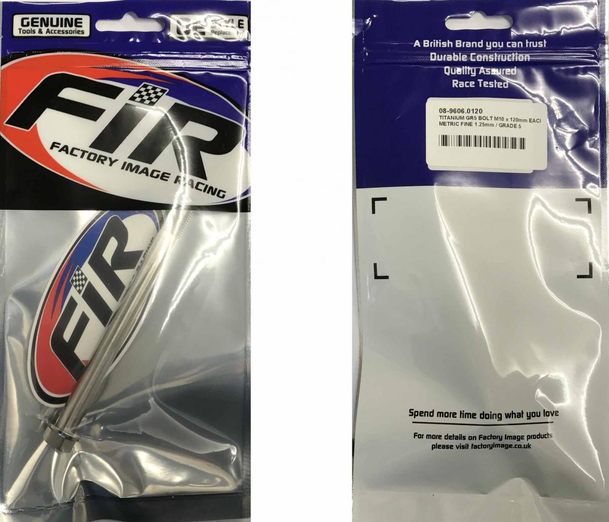 TITANIUM GR5 BOLT M10 x 120mm EACH, METRIC FINE 1.25mm / GRADE 5, / APRILIA REF: AP8150310