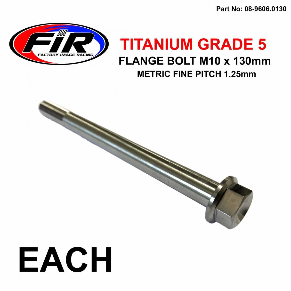 TITANIUM GR5 BOLT M10 x 130mm EACH, METRIC FINE 1.25mm / GRADE 5, / APRILIA REF : 030115