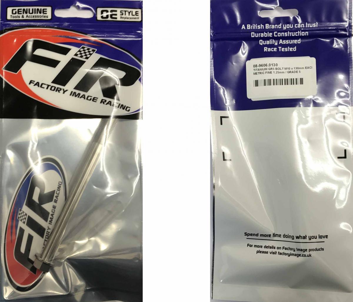 TITANIUM GR5 BOLT M10 x 130mm EACH, METRIC FINE 1.25mm / GRADE 5, / APRILIA REF : 030115