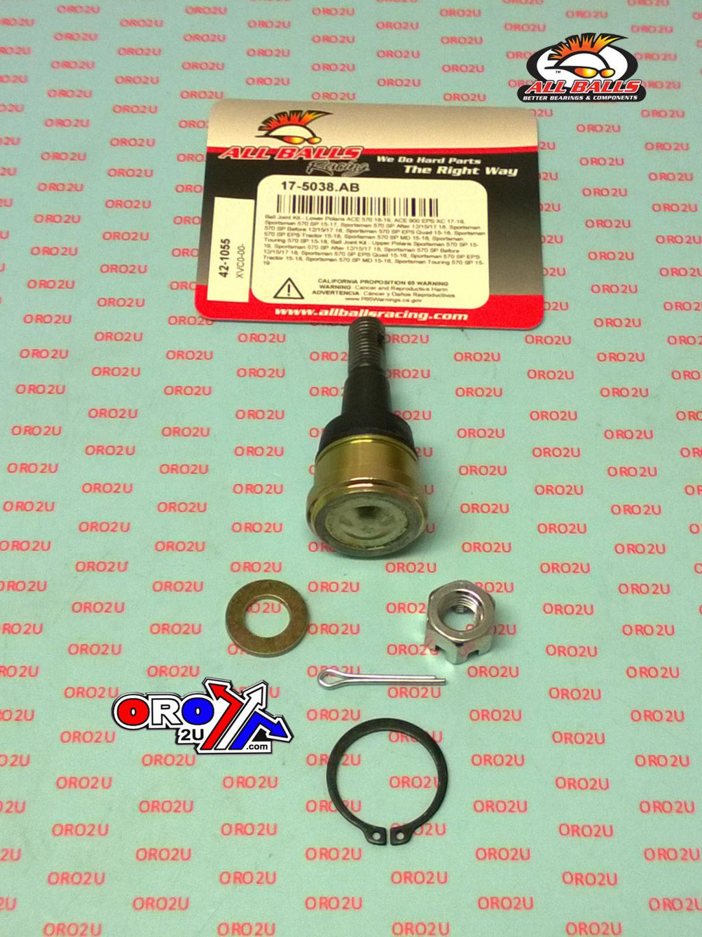 BALL JOINT KIT UPPER LOWER 15-20 POLARIS ACE SPORTSMAN TOURING 570 900 SP EPS XC ALLBALLS 42-1055