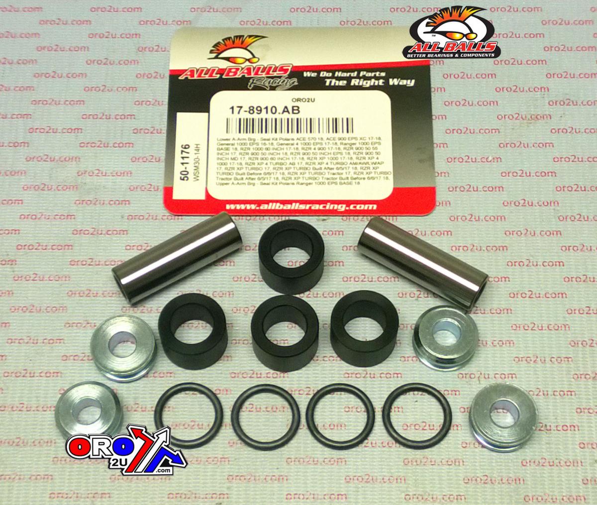 LOWER A-ARM BEARING SEAL KIT 16-17 POLARIS 900 ACE GENERAL RZR XP 4 1000 ALLBALLS 50-1176