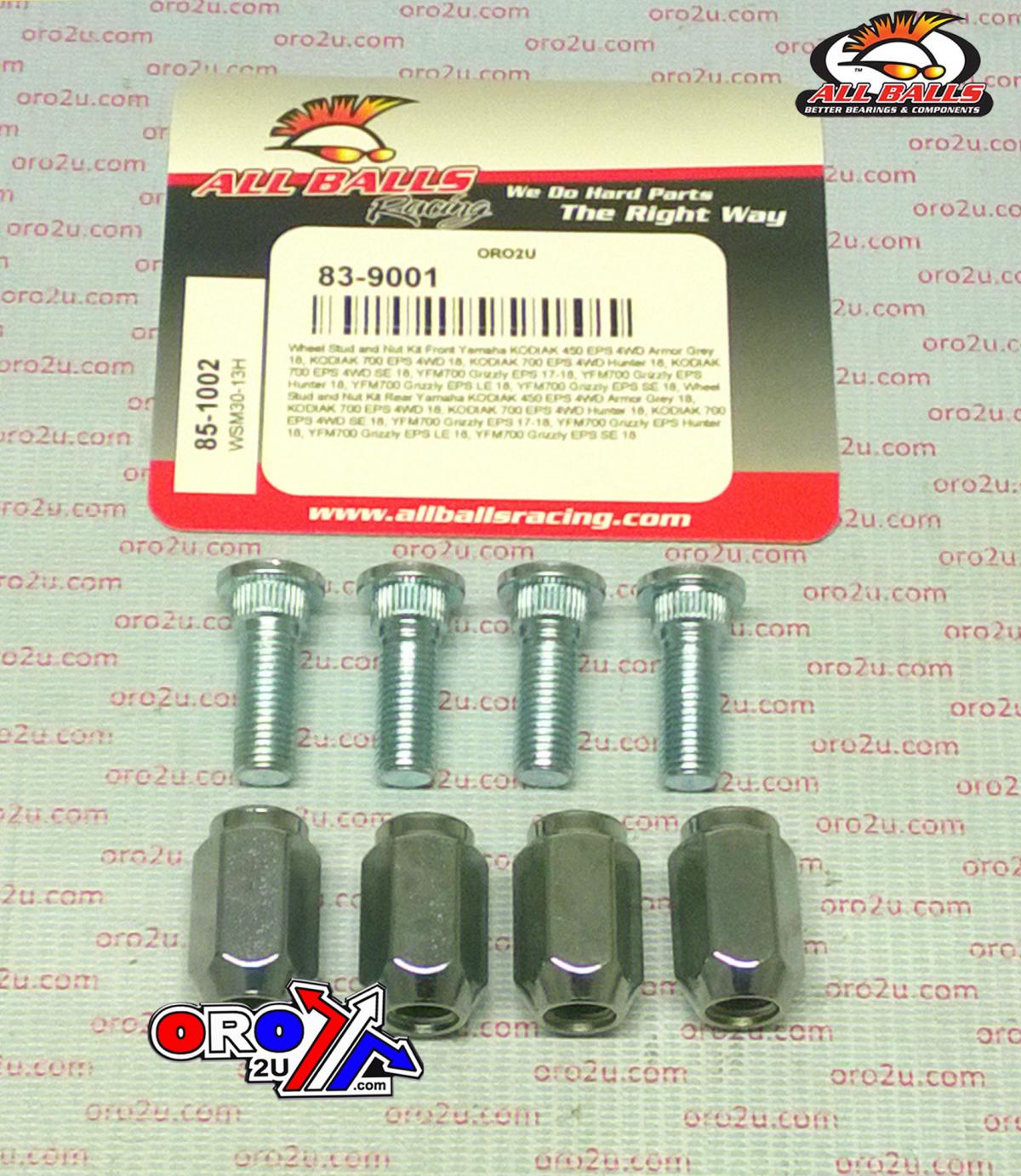 WHEEL STUD NUT KIT 17-20 YAMAHA KODIAK 450 700 YFM700 GRIZZLY EPS 4WD ALLBALLS 85-1002