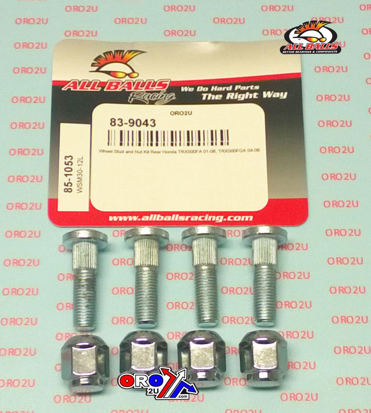 Wheel Stud and Nut Kit, ALLBALLS 85-1053