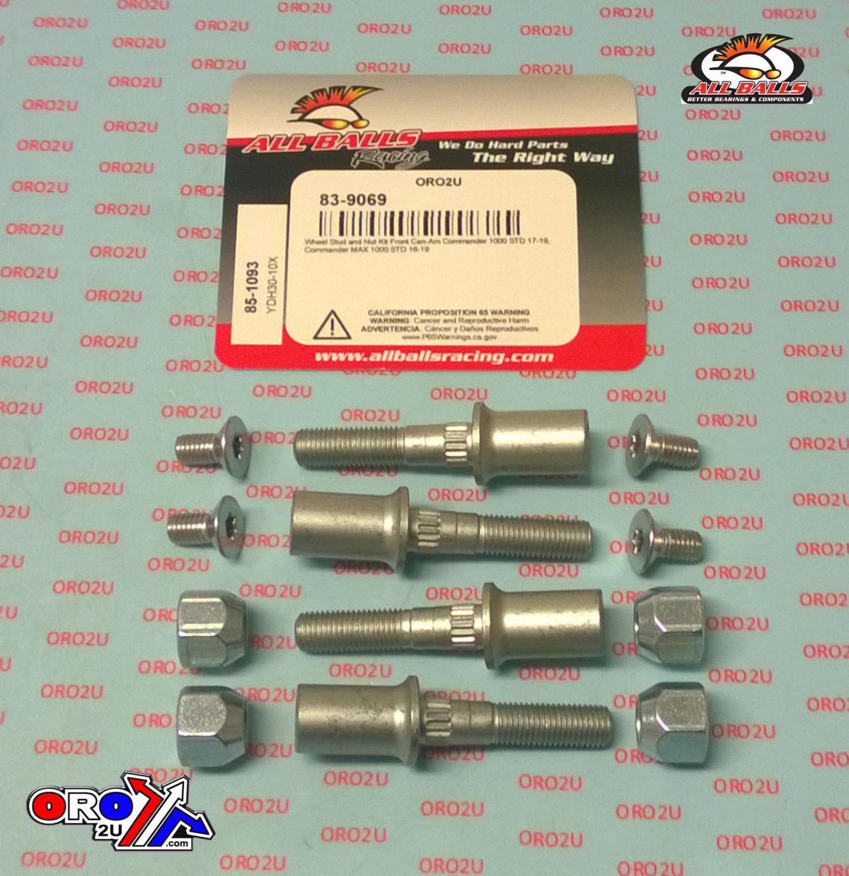 Wheel Stud and Nut Kit, ALLBALLS 85-1093