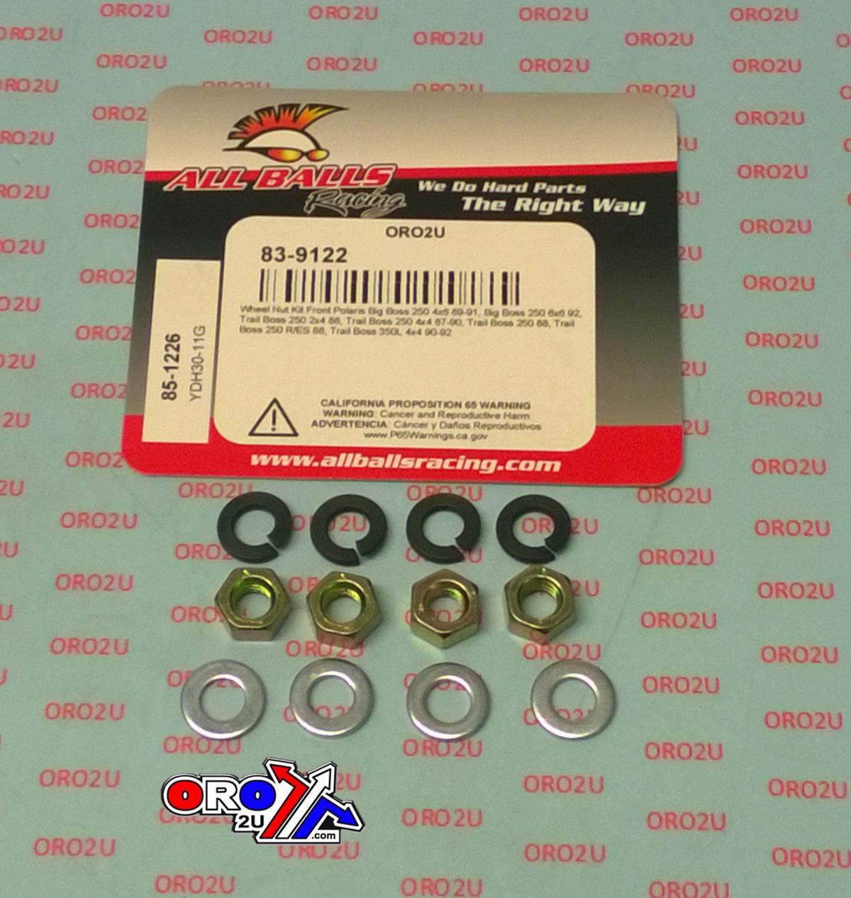 WHEEL NUT WASHER KIT 87-92 POLARIS BIG TRAIL BOSS 250 350L ALLBALLS 85-1226 7542301