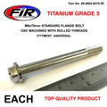 TITANIUM GR5 BOLT M8 x 70mm EACH, FLANGE OD: 14mm / HEX SIZE: 10mm, /