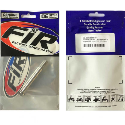 TITANIUM GR5 BOLT M8 x 80mm EACH, FLANGE OD: 14mm / HEX SIZE: 10mm, /