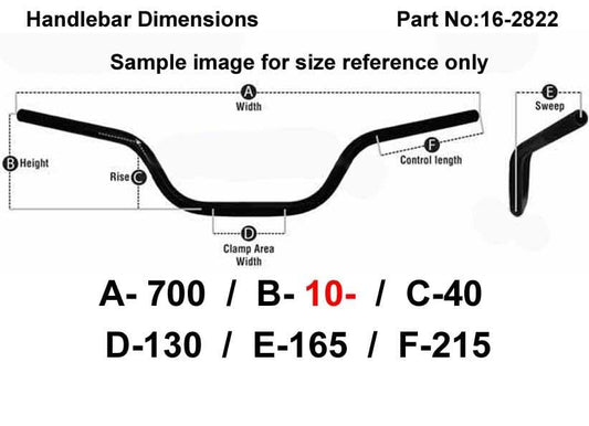 ROYAL ENFIELD CLASSIC 7/8'' HANDLEBAR, TO SUIT 350 500cc MATT BLACK