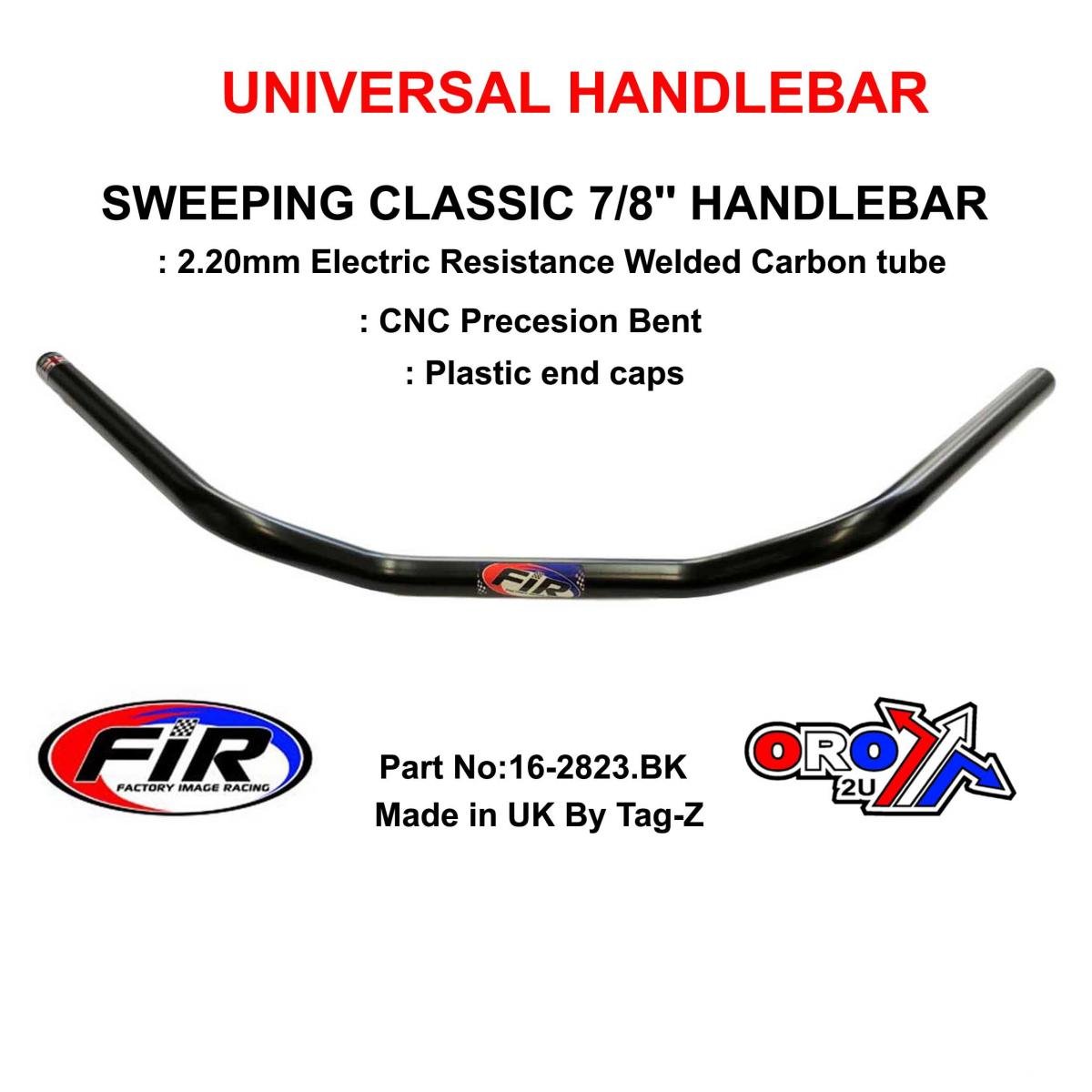 SWEEPING CLASSIC 7/8'' HANDLEBAR, FITTMENT UNIVERSAL / MATT BLACK