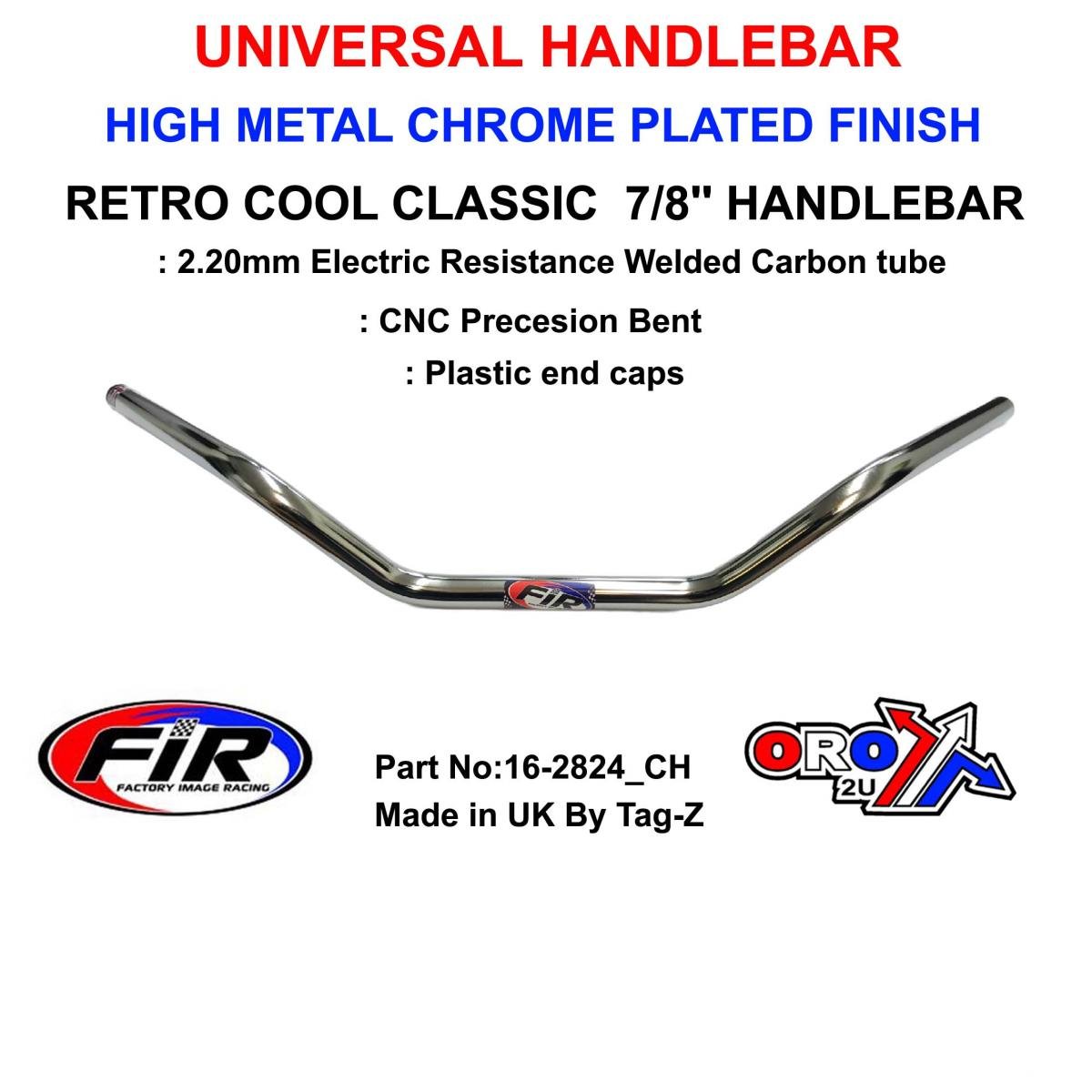 RETRO COOL CLASSIC 7/8'' HANDLEBAR, FITTMENT UNIVERSAL / METAL CHROME, / METAL CHROME PLATED FINISH