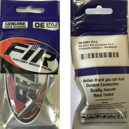 M8 SEAT BOLTS HONDA PK 2, TITANIUM GRADE 5 / OEM REF:90121-MKE-A00