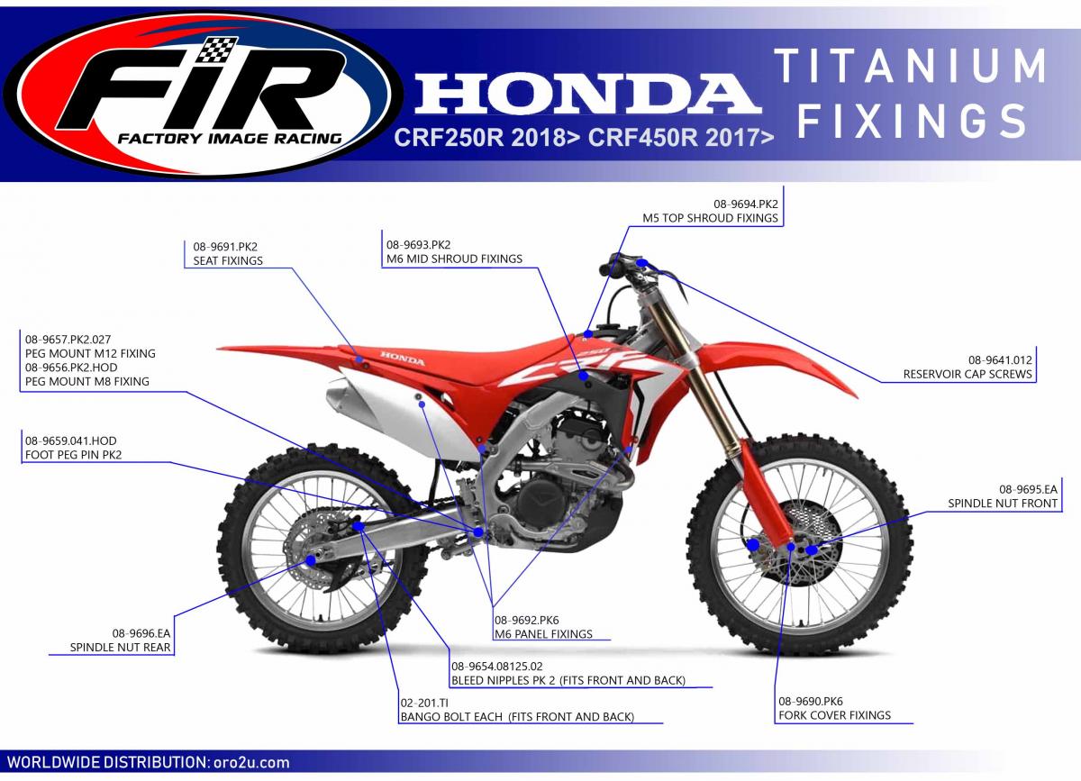 M8 SEAT BOLTS HONDA PK 2, TITANIUM GRADE 5 / OEM REF:90121-MKE-A00