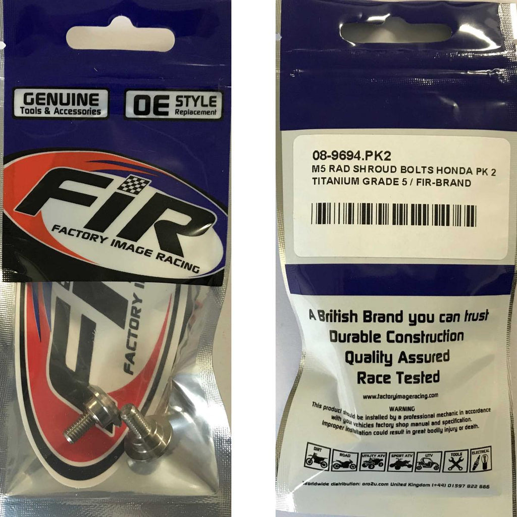 M5 RAD SHROUD BOLTS HONDA PK 2, TITANIUM GRADE 5 / OEM REF: 90101-KRN-730