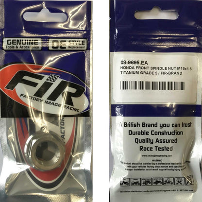 HONDA FRONT SPINDLE NUT M16x1.5, TITANIUM GRADE 5 / OEM REF: 90301-KZ4-J40