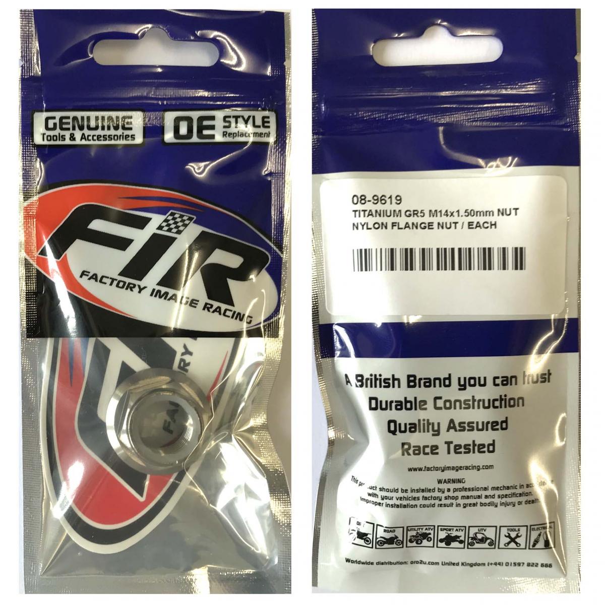 TITANIUM GR5 M14X1.50mm NUT, NYLON FLANGE NUT / EACH