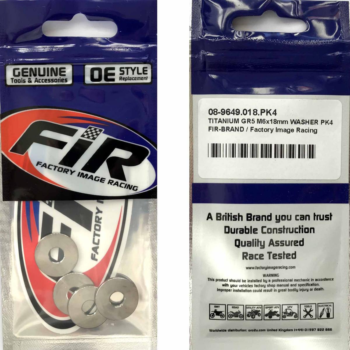 TITANIUM GR5 M6X20mm WASHER PK4