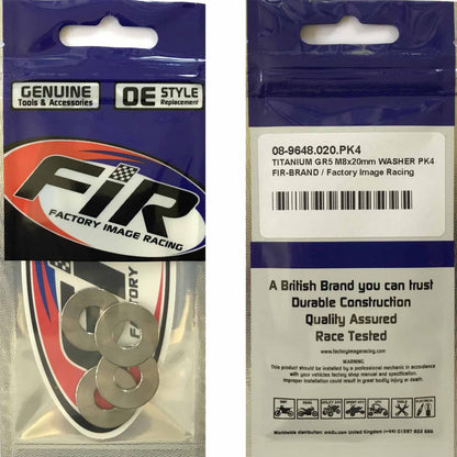 TITANIUM GR5 M8X20mm WASHER PK4