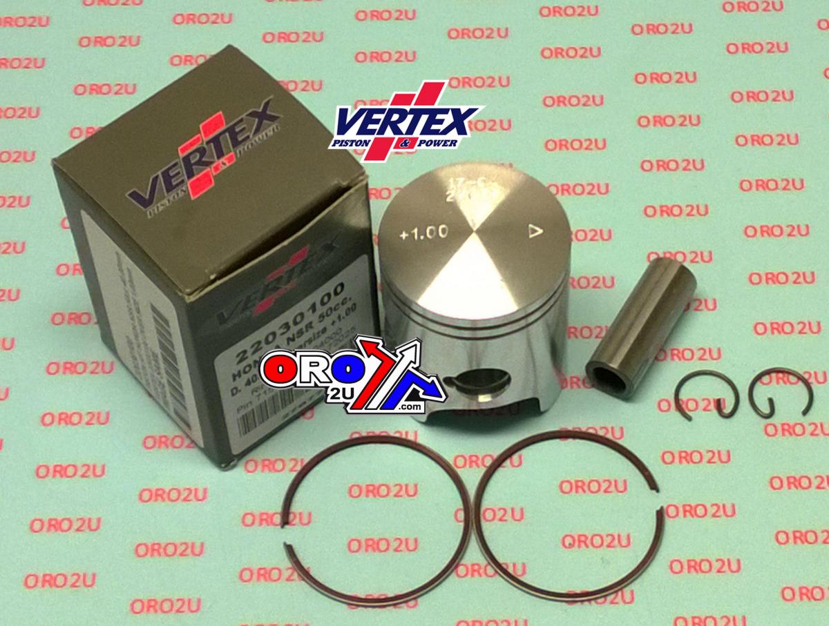 PISTON KIT HONDA NSR 50cc 40.00mm, VERTEX 22030100 OVER SIZE 1.00mm