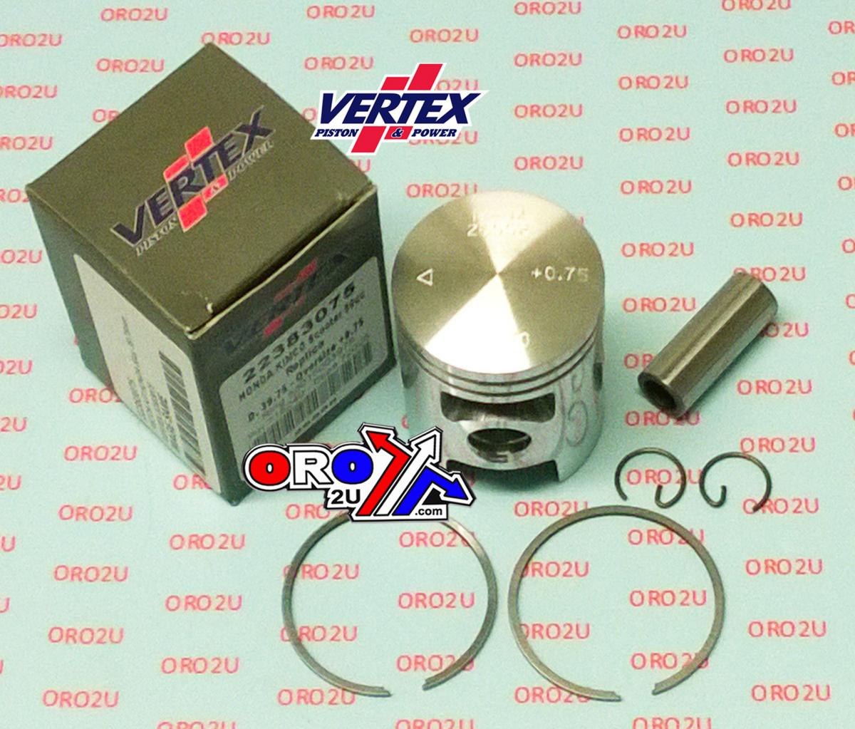 PISTON KIT HONDA 50cc 39.75mm, VERTEX 22383075 KYMCO SYM