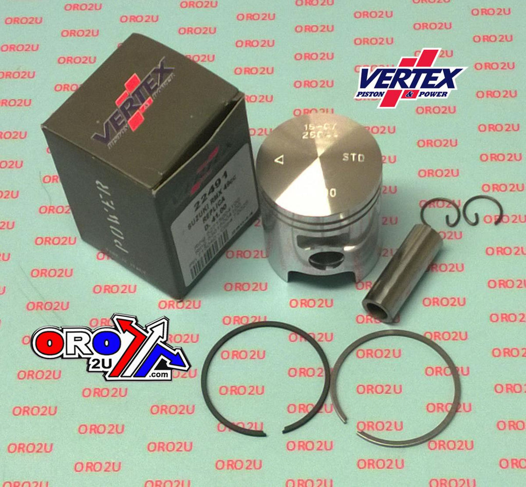 PISTON KIT VERTEX 41.75 SUZUKI RMX 5M KATANA 50CC, VERTEX 22491075 OS +0.75