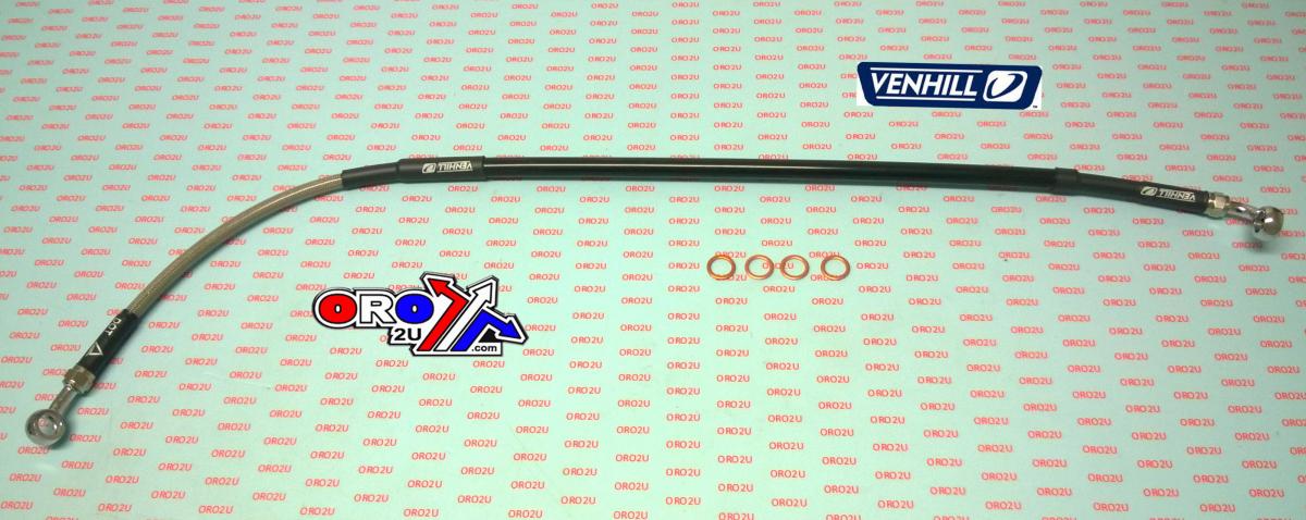 HOSE REAR BRAKE SILVER / BLK, VENHILL K01-2-019/P-CL, VENHILL K01-2-027/P-CL