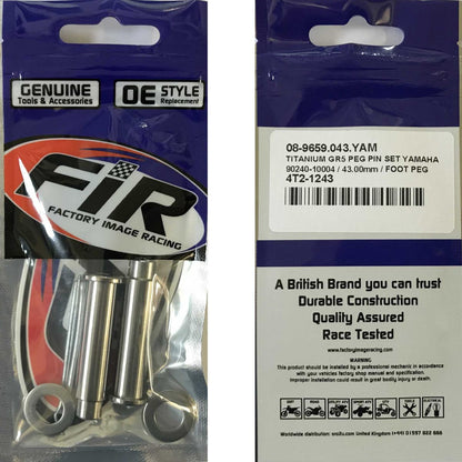 TITANIUM GR5 PEG PIN SET YAMAHA, 90240-10004 / 43.00mm / FOOT PEG
