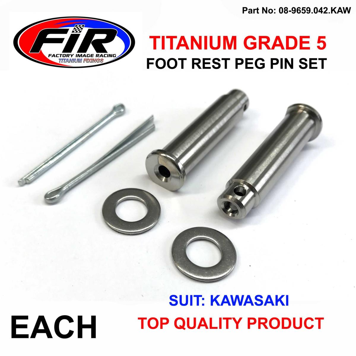 TITANIUM GR5 PEG PIN SET KAWASAKI, 92043-0074 / 42.00mm / FOOT PEG, / 9204-31372