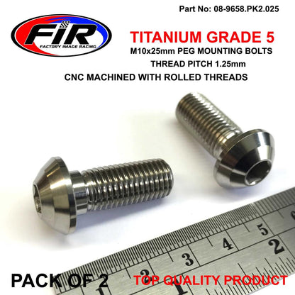 TITANIUM GR5 M10x1.25x25mm PK2, SUZUKI PEG MOUNT BOLTS, / 0910310415 09103-10415
