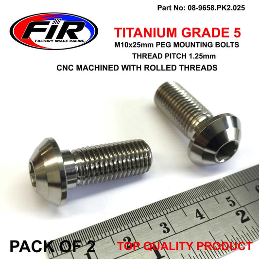 TITANIUM GR5 M10x1.25x25mm PK2, SUZUKI PEG MOUNT BOLTS, / 0910310415 09103-10415