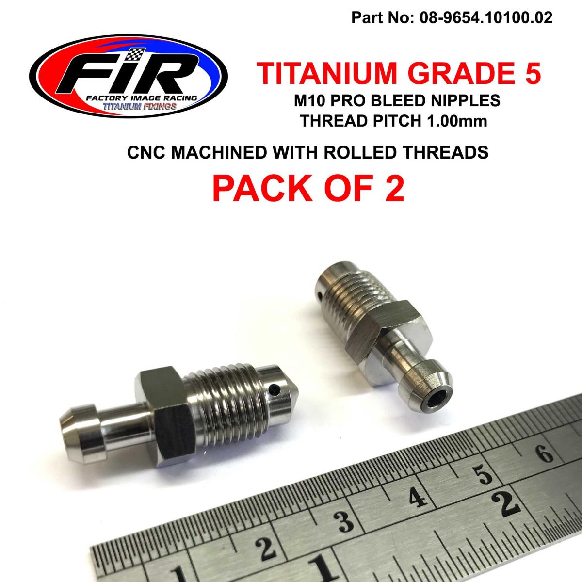 TITANIUM GR5 M10x1.00mm BLEED NIPPLE, PACK OF 2 / 60013020000 T2024905, MR407367