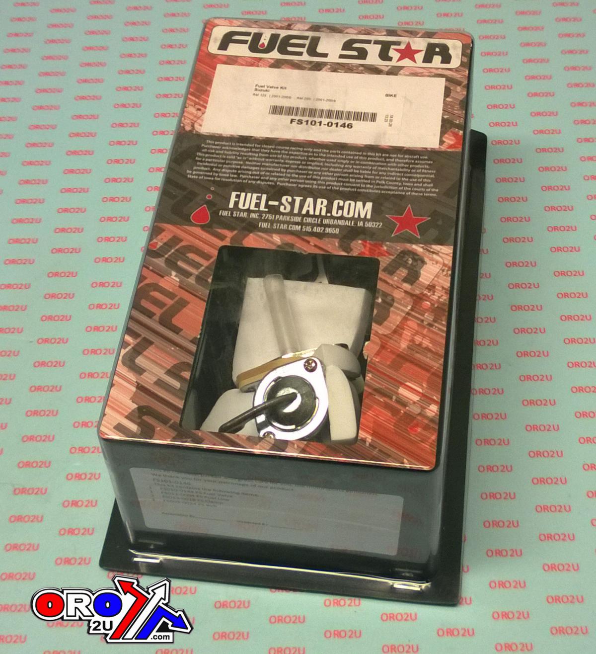 FUEL VALVE KIT RM125 RM250 01-04, Fuel Star FS101-0146 SUZUKI DIRT, TAPE / PETCOCK / CLIPS / PIPES / BOLTS