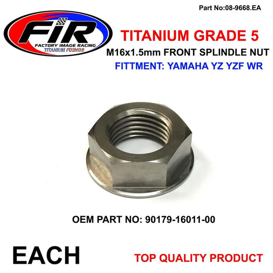 TITANIUM GR5 FRONT SPINDLE NUT, YAMAHA YZ YZF WR 90179-16011-00, EACH / / 90179-16011