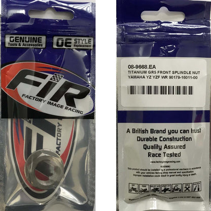 TITANIUM GR5 FRONT SPINDLE NUT, YAMAHA YZ YZF WR 90179-16011-00, EACH / / 90179-16011