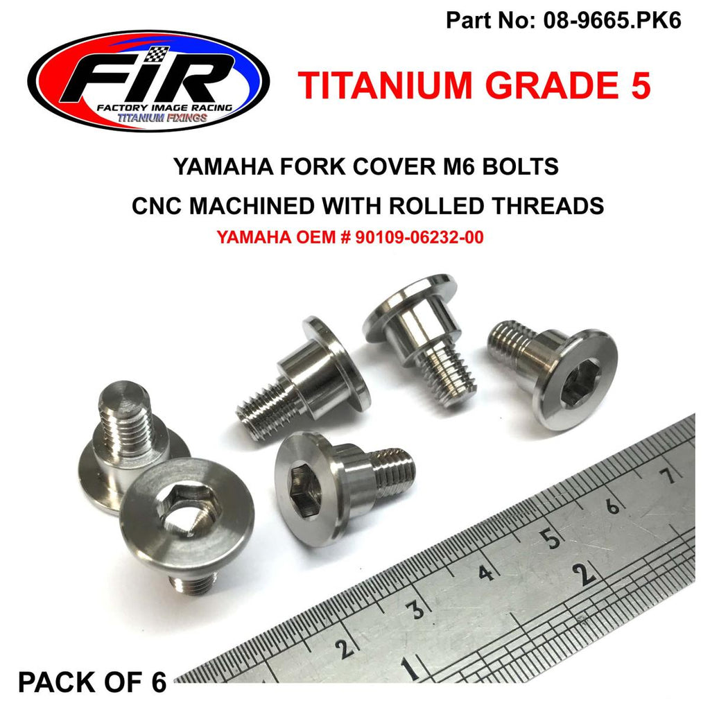 M6 FORK COVER BOLT YAMAHA PK 6, TITANIUM GRADE 5 / YAMAHA 90109-06232-00