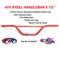ATV STEEL HANDLEBAR 5 1/2, SUZUKI LT MODELS / GLOSS RED, [UNIVERSAL]