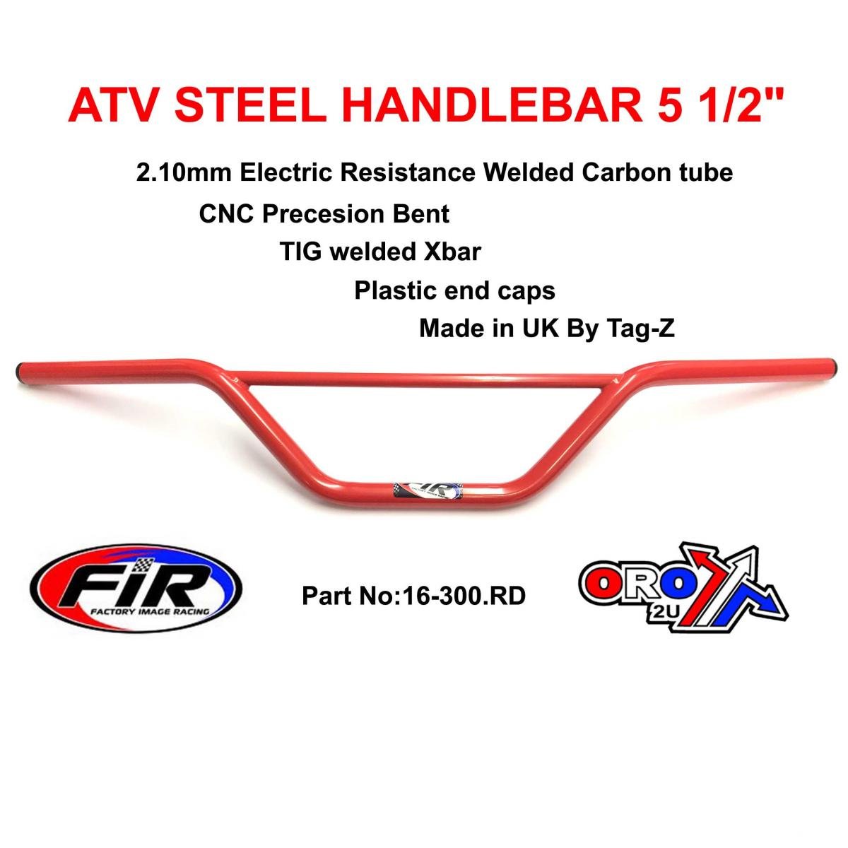 ATV STEEL HANDLEBAR 5 1/2, SUZUKI LT MODELS / GLOSS RED, [UNIVERSAL]