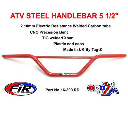 ATV STEEL HANDLEBAR 5 1/2, SUZUKI LT MODELS / GLOSS RED, [UNIVERSAL]