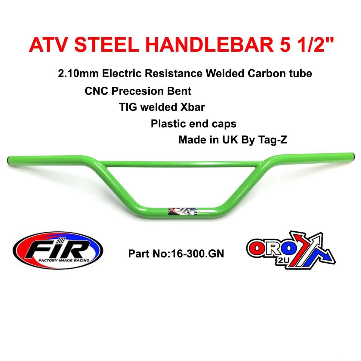 ATV STEEL HANDLEBAR 5 1/2, SUZUKI LT MODELS / GLOSS GREEN, [UNIVERSAL]