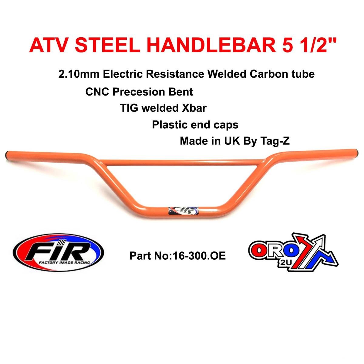 ATV STEEL HANDLEBAR 5 1/2, SUZUKI LT MODELS / GLOSS ORANGE, [UNIVERSAL]