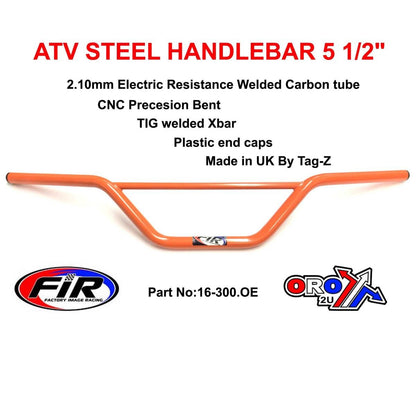 ATV STEEL HANDLEBAR 5 1/2, SUZUKI LT MODELS / GLOSS ORANGE, [UNIVERSAL]