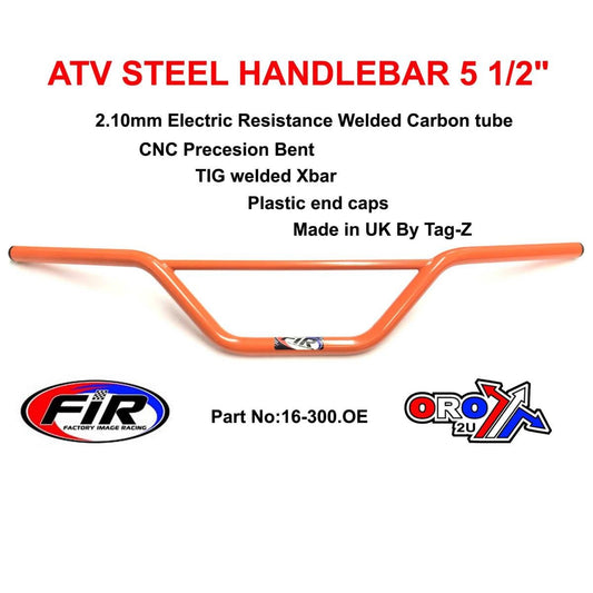 ATV STEEL HANDLEBAR 5 1/2, SUZUKI LT MODELS / GLOSS ORANGE, [UNIVERSAL]
