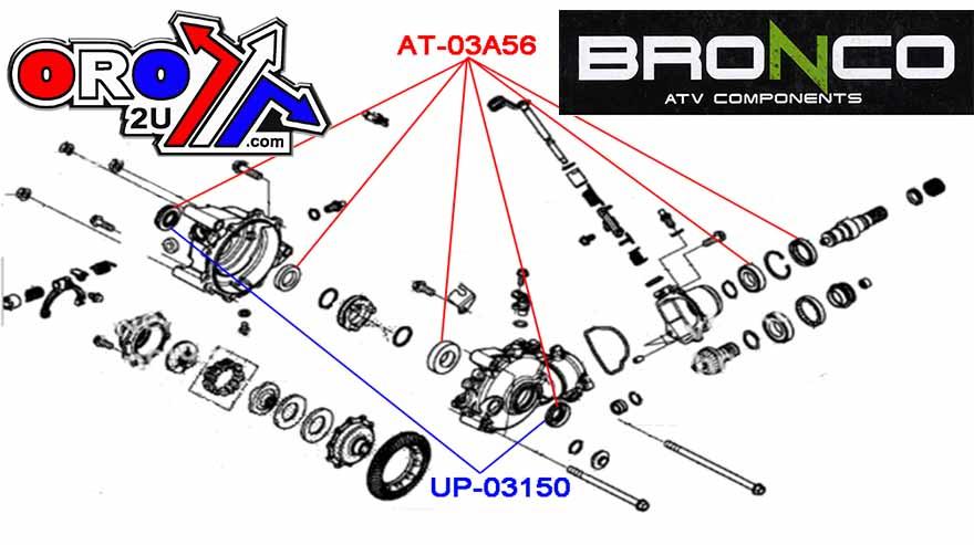 DIFFERENTIAL BEARING SEAL REBUILD KIT FRONT 16-19 HONDA SXS1000 PIONEER 5 BRONCO AT-03A56