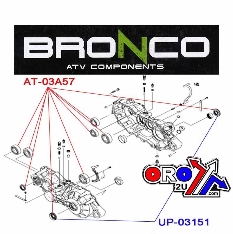 REAR DIFFERENTIAL REBUILD KIT 15-19 KAWASAKI MULE PRO DX DXT FX FXR FXT BRONCO AT-03A57