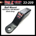B.MOUNT 25mm DROP 1 HOLE, VERTICAL PIN MOUNT ATV UTV, ATV UTV QUAD HITCH MOUNT